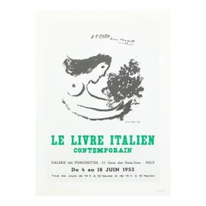 1966 After M. Chagall, "The Contemporary Italian Book Exhibit, Pochettes Gallery 1953" Poster