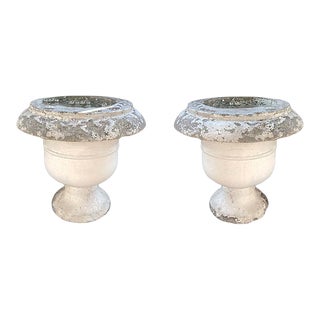 Vintage Concrete Planters Jardinieres - a Pair For Sale