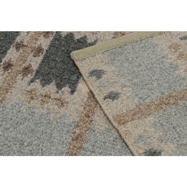 Contemporary Scandinavian Blue Taupe Wool Rug by Rug & Kilim, India For Sale - Image 9 of 11