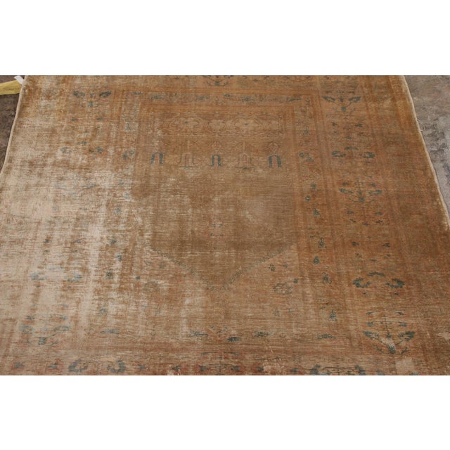 Late 19th Century Hand-Knotted Antique Persian Tabriz Rug in Beige Brown All Over Floral Pattern For Sale - Image 5 of 6