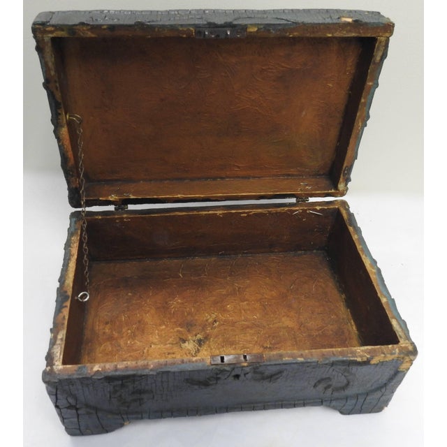 Wood Late 19th Century Art Nouveau Lions Head Box For Sale - Image 7 of 10