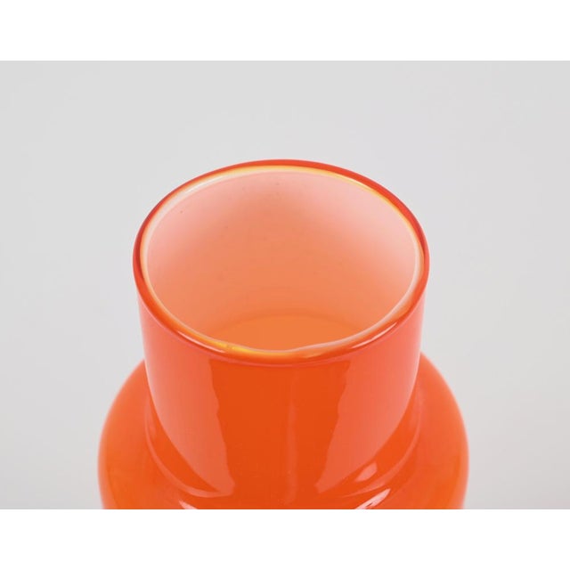 Mid-Century Cased Vase in Orange Murano Glass, Italy, 1970s For Sale - Image 11 of 14