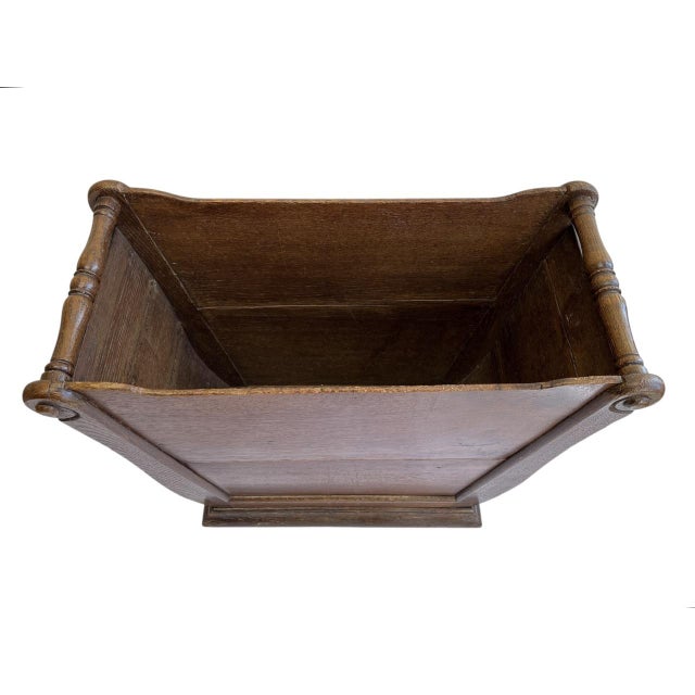 Antique Fireplace Log Box in Carved Oak For Sale - Image 4 of 10