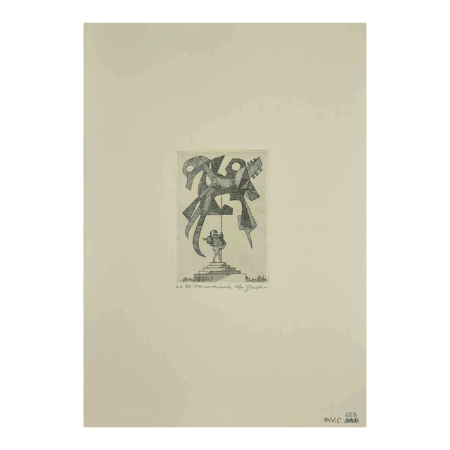 Leo Guida, Hero with Banner 2, Original Etching, 1970s For Sale