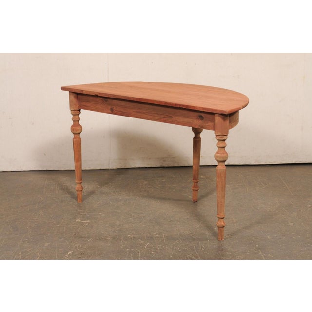 Terra Cotta Early 20th Century Swedish Dusty-Red Demi-Lune Table For Sale - Image 8 of 11