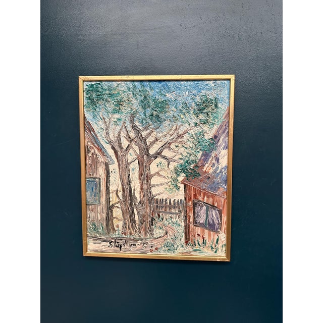Stig Allan, House on Söderåsen, 1950s, Oil Painting on Canvas, Framed For Sale - Image 7 of 13