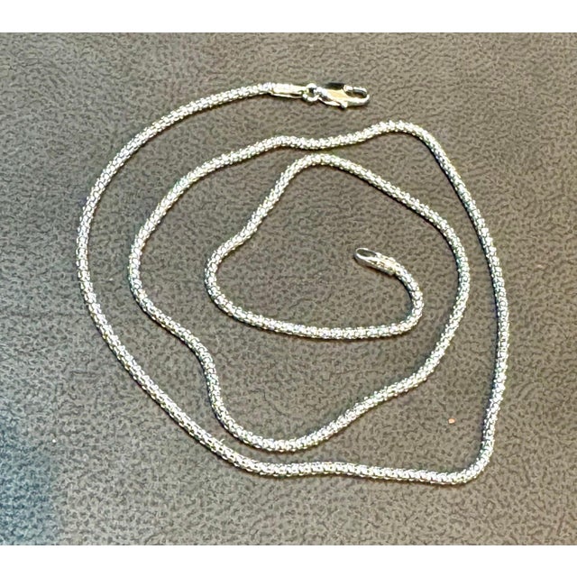 Vintage Unisex 14kt White Gold 17 Inch long Chain 1.6 mm, Italian , 3.8 gm For Sale - Image 17 of 18