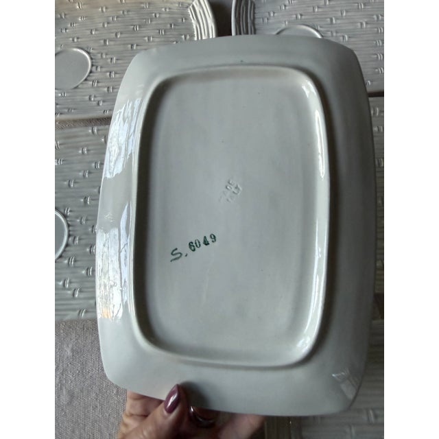 1980s Italian Bamboo Majolica Appetizer Plates - Set of Six For Sale In Chicago - Image 6 of 12