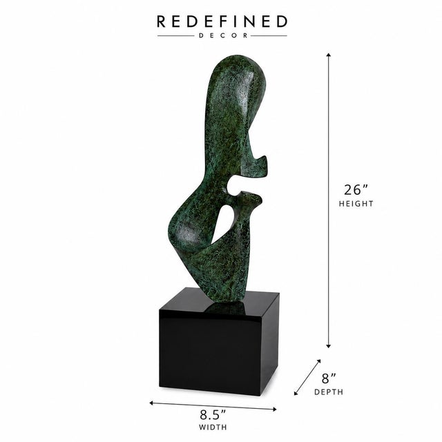 Leonardo Nierman 1960s Leonardo Nierman Signed Abstract Bronze Sculpture With Verdigris Patina on Custom Lucite Base For Sale - Image 4 of 10