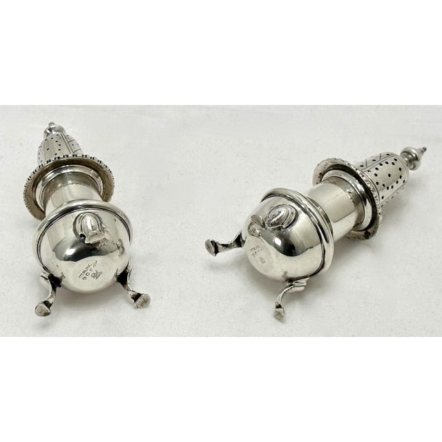 Fine Quality Antique American Sterling Silver Salt & Pepper Shakers by Redlich Company New York For Sale In Boston - Image 6 of 12