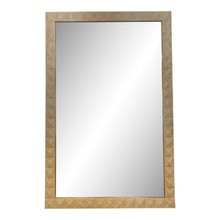 Vintage Raised Panel Modern Mirror With Faux Finish For Sale