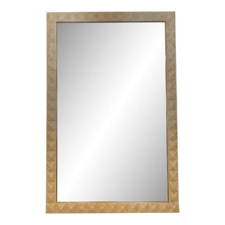 Vintage Raised Panel Modern Mirror With Faux Finish For Sale