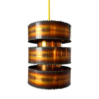 Brutalist Copper Hanging Lamp by Svend Aage Holm Sørensen for Holm-Sørensen & Co For Sale