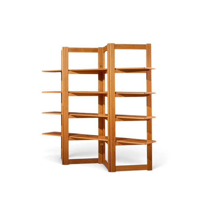 Brown Kurt Østervig Style Mid Century Teak Bookshelf Room Divider For Sale - Image 8 of 9