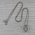 0.44ctw Diamond Heart Pendant Necklace 14k White Gold 20" Adjustable Wheat Chain For Sale - Image 4 of 6