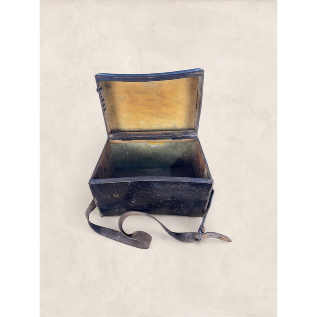 Antique English Pine Angler’s Fishing Tackle Box With Leather Strap, Circa 1920 For Sale - Image 9 of 9