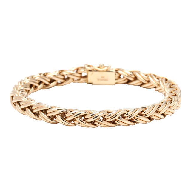 Tiffany & Co Woven Bracelet, 14k Yellow Gold For Sale