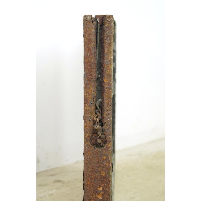 Industrial Reclaimed Wormy Chicken Wire Glass Window 31.875 X 19 In. For Sale - Image 3 of 6