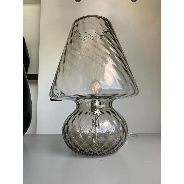 Smoked Fumé Glass Table Lamp by Simoeng For Sale - Image 4 of 9