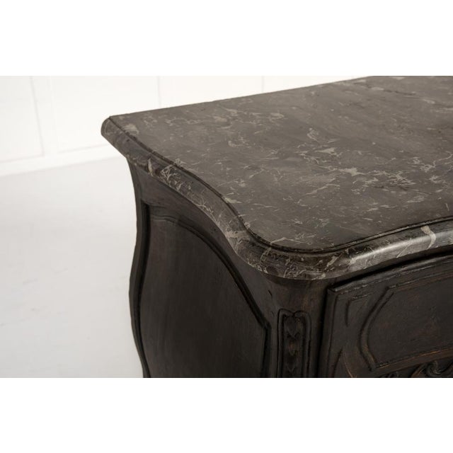 18th century french ebonised bombe commode an 18th century french ebonised bombe commode with marble top. this rustic...