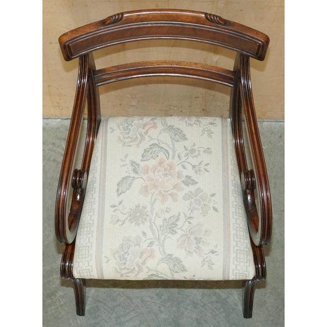 Vintage Regency Style Hardwood Saber Leg Office Desk Chair For Sale - Image 15 of 18