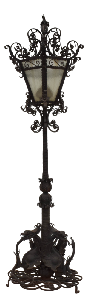 Large Wrought Iron Lamp Post from Mazzucotelli, 1910s