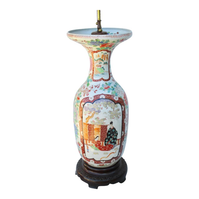 Massive Antique Japanese Vase Lamp For Sale