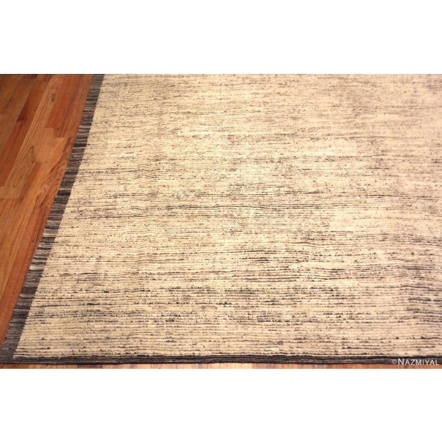 Modern Nazmiyal Collection Large Ivory Modern Area Rug For Sale - Image 3 of 5