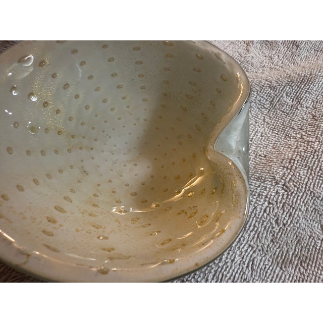 Mid 20th Century Murano Art Glass Smoking Set, Bullicante White With Gold Flecks For Sale In Los Angeles - Image 6 of 18