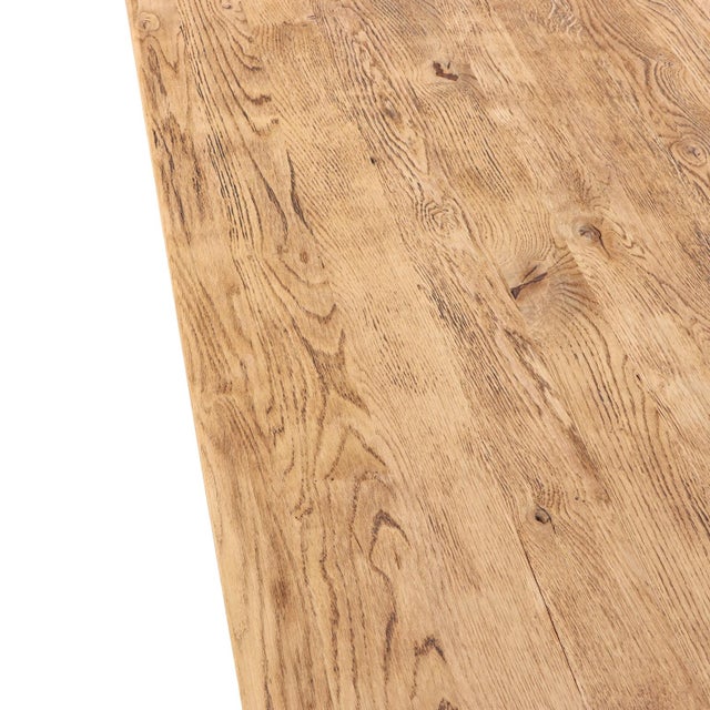 Farmhouse A Rustic French Solid Oak Farm Table, C. 1930. For Sale - Image 3 of 5