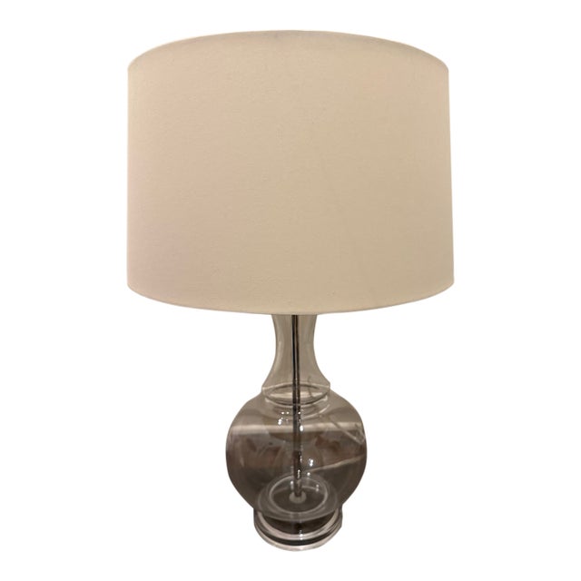 Glass Table Lamp With Shade For Sale