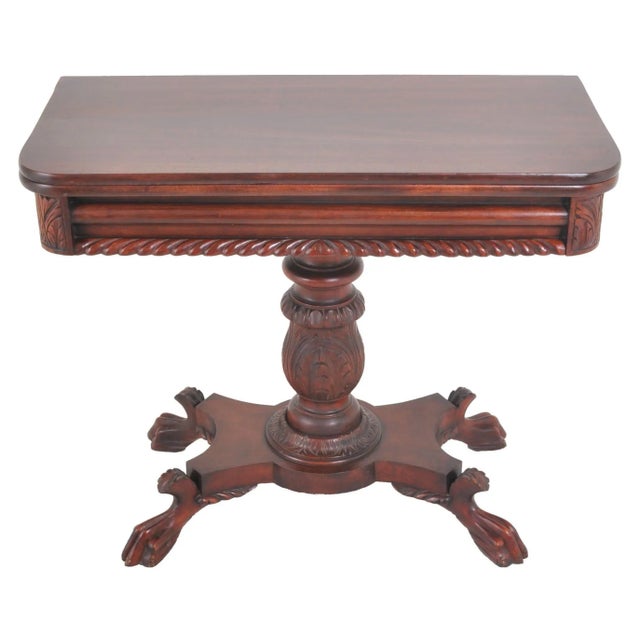 Antique American Late Federal/Empire Mahogany Tea/Games/Card Table, circa 1830 For Sale In Portland, OR - Image 6 of 12