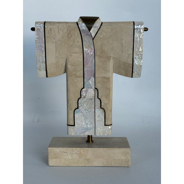 Vintage 1980's Tessellated Stone & Brass Decorative Kimono Sculpture by Maitland Smith For Sale - Image 11 of 11