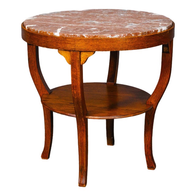 Art Nouveau Side Table in Oak For Sale