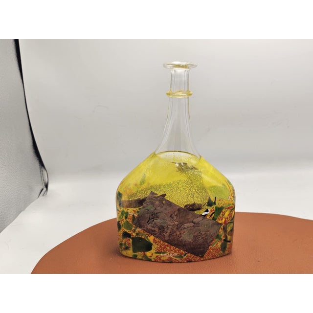 Kosta Boda Satellite glass bottle-vase, designer Bertil Vallien, dimensions: height 22.5 cm, width 15.5 cm, depth 5 cm.