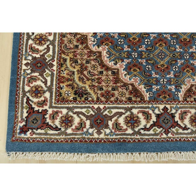 Tabriz Mahi Runner 2’11” X 10′ Blue Wool Traditional Hand-Knotted Oriental Rug For Sale - Image 9 of 12