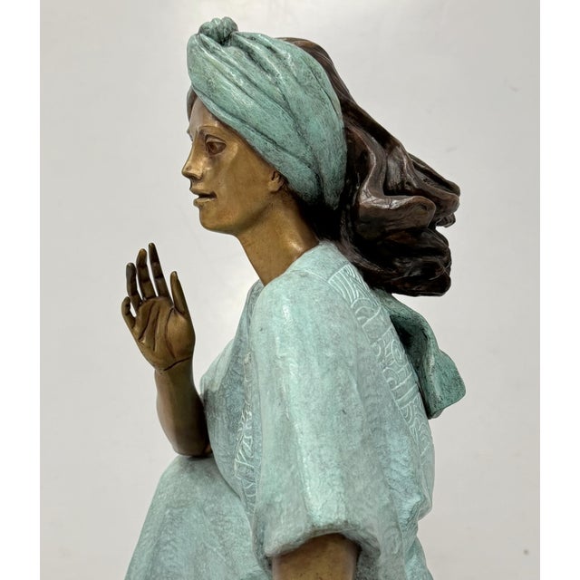 Victor Gutierrez Bronze "Mujer Sentada" Artist Proof Sculpture, 1989 For Sale - Image 10 of 18