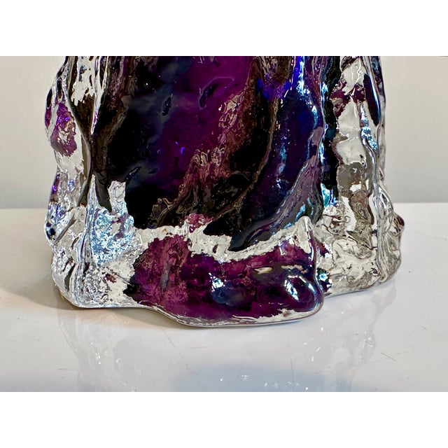 Sculptural Rock-Crystal Glass Vase with Bark Texture by Ingrid Glas, Germany, 1970s For Sale - Image 9 of 13