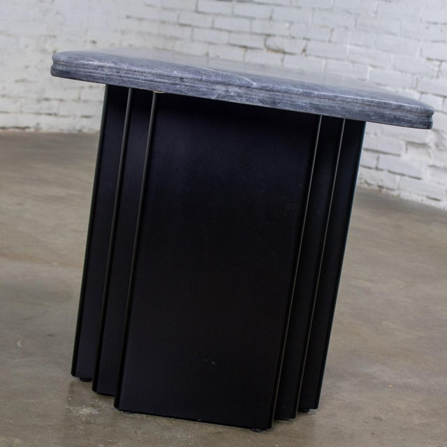 Late 20th Century Scandinavian Post Modern End or Side Table Marble Rectangle Top by Bendixen Designs Made in Denmark For Sale - Image 10 of 18