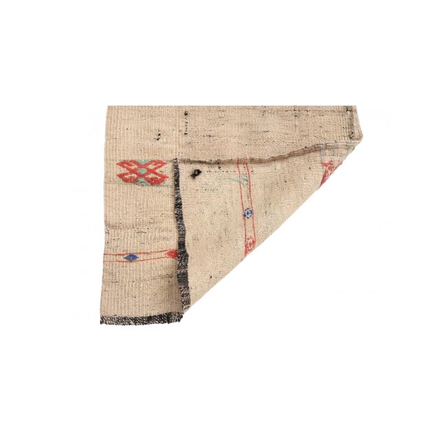 Mid-Century Modern Vintage Embroidered Mini Kilim Rug - 1`10″ X 3`6″ For Sale - Image 3 of 3