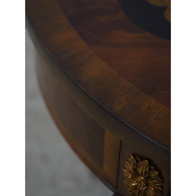 Maitland Smith Inlaid Floral Occasional Lamp Table For Sale - Image 12 of 18