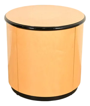 Milo Baughman Style Birdseye Maple Drum Side Table by Henredon