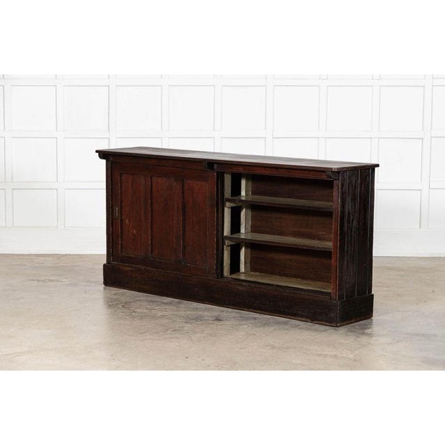 Wood Large Antique English Scrumble Painted Pine Dresser Base, 1880 For Sale - Image 7 of 18