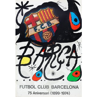 Joan Miro, FCB, Futbol Club Barcelona, Original Signed Lithograph For Sale