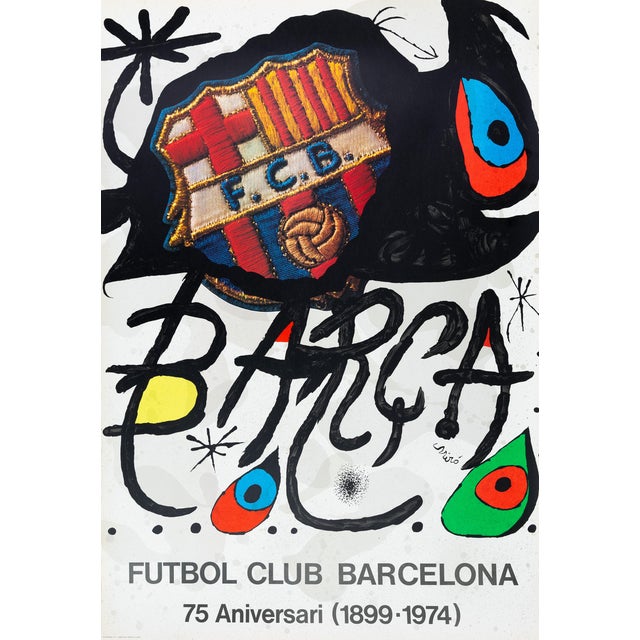 Joan Miro, FCB, Futbol Club Barcelona, Original Signed Lithograph For Sale