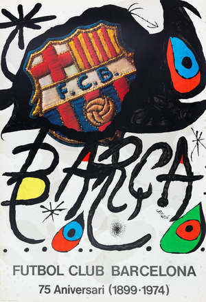 Joan Miro, FCB, Futbol Club Barcelona, Original Signed Lithograph