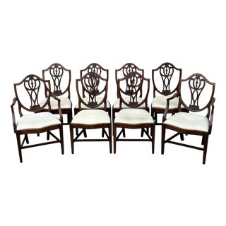 Georgian Hepplewhite Shield Back Dining Chairs, 1830, Set of 8 For Sale