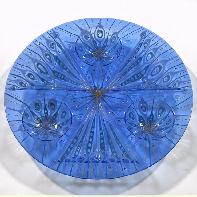 Michael and Frances Higgins Higgins Fused Glass Tidbit Tray For Sale - Image 4 of 9