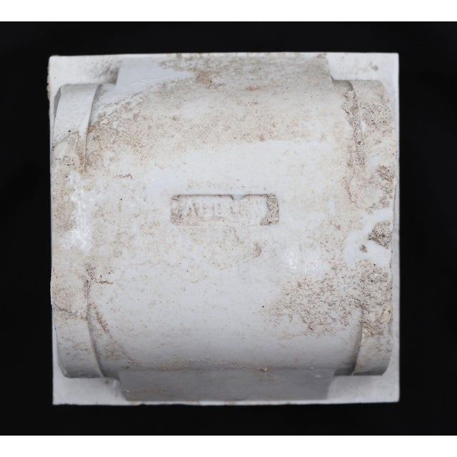 Vintage Recessed Square White Ceramic Bathroom Soap Dish For Sale - Image 6 of 7