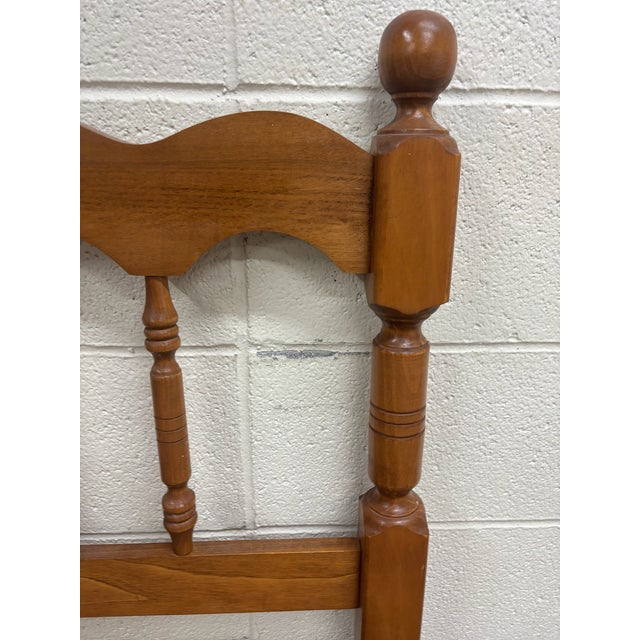 Wood Vintage Twin Size Maple Cannonball Spindle Bed For Sale - Image 7 of 10
